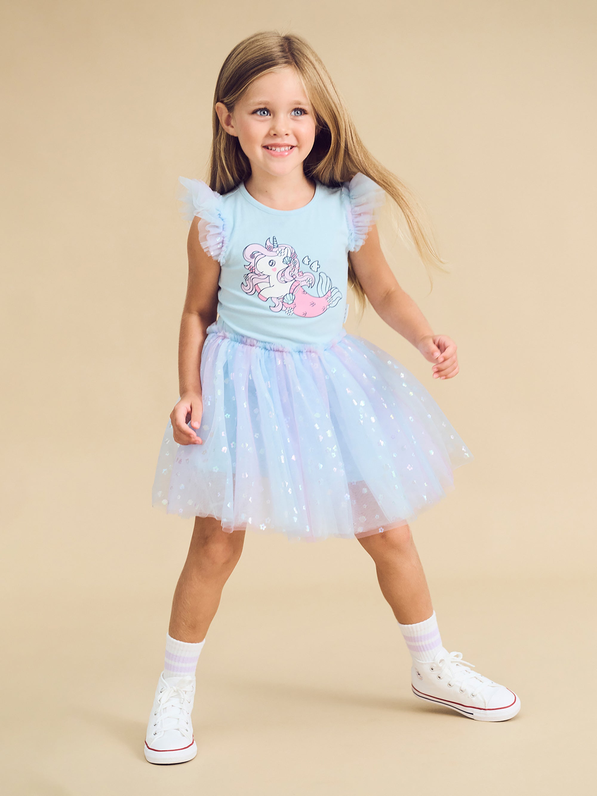 Daisy Seashell Ballet Dress - Soft Aqua