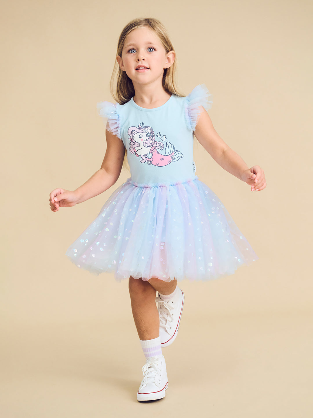 Huxbaby Daisy Seashell Ballet Dress - Soft Aqua