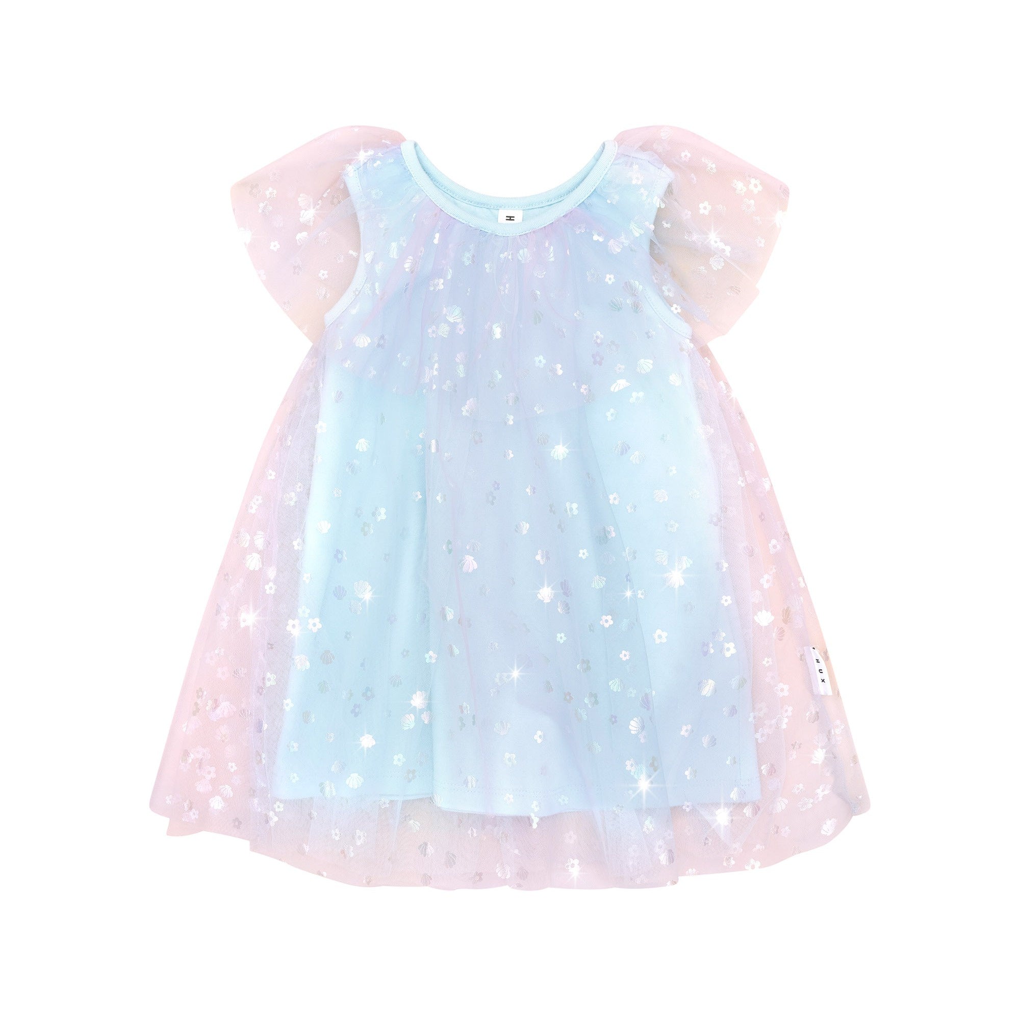 Daisy Seashell Tulle Flutter Dress - Sea Rainbow