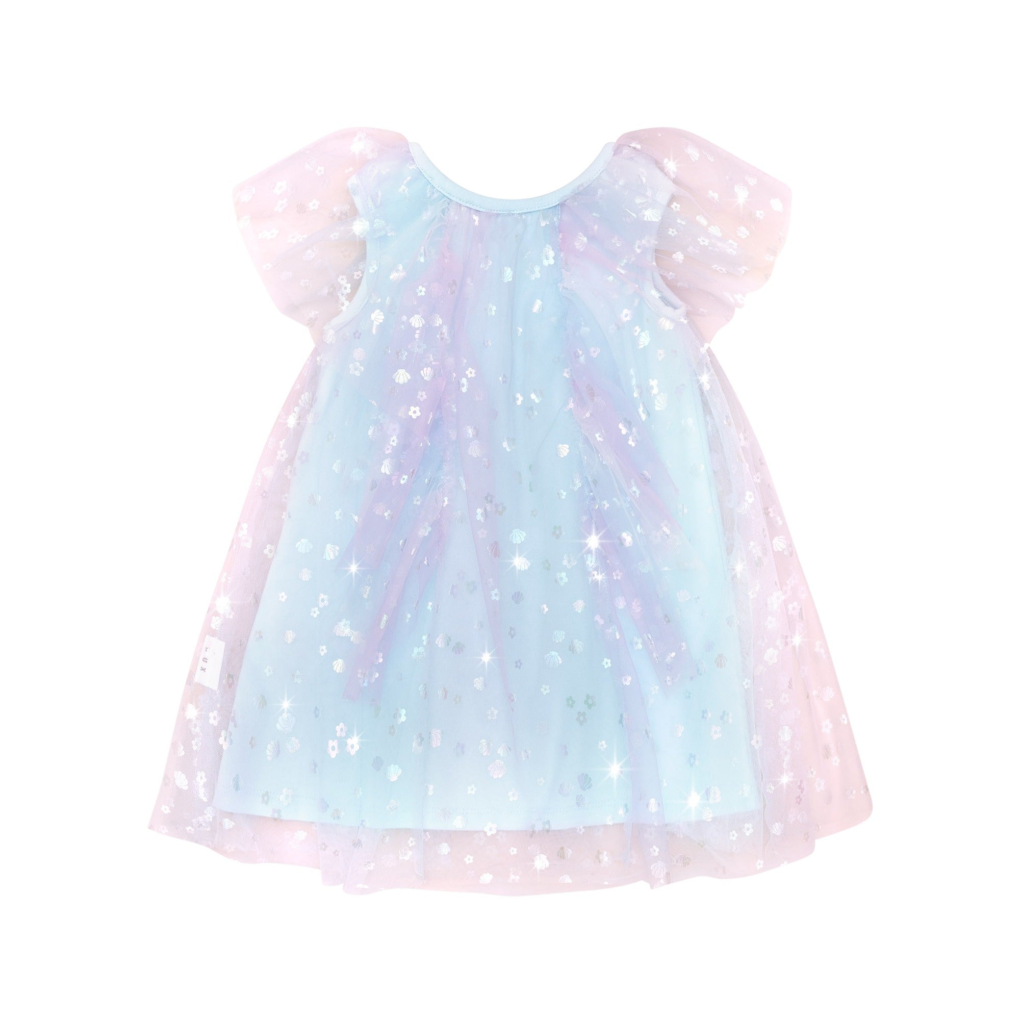 Daisy Seashell Tulle Flutter Dress - Sea Rainbow