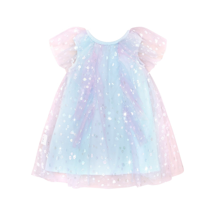 Huxbaby Daisy Seashell Tulle Flutter Dress - Sea Rainbow