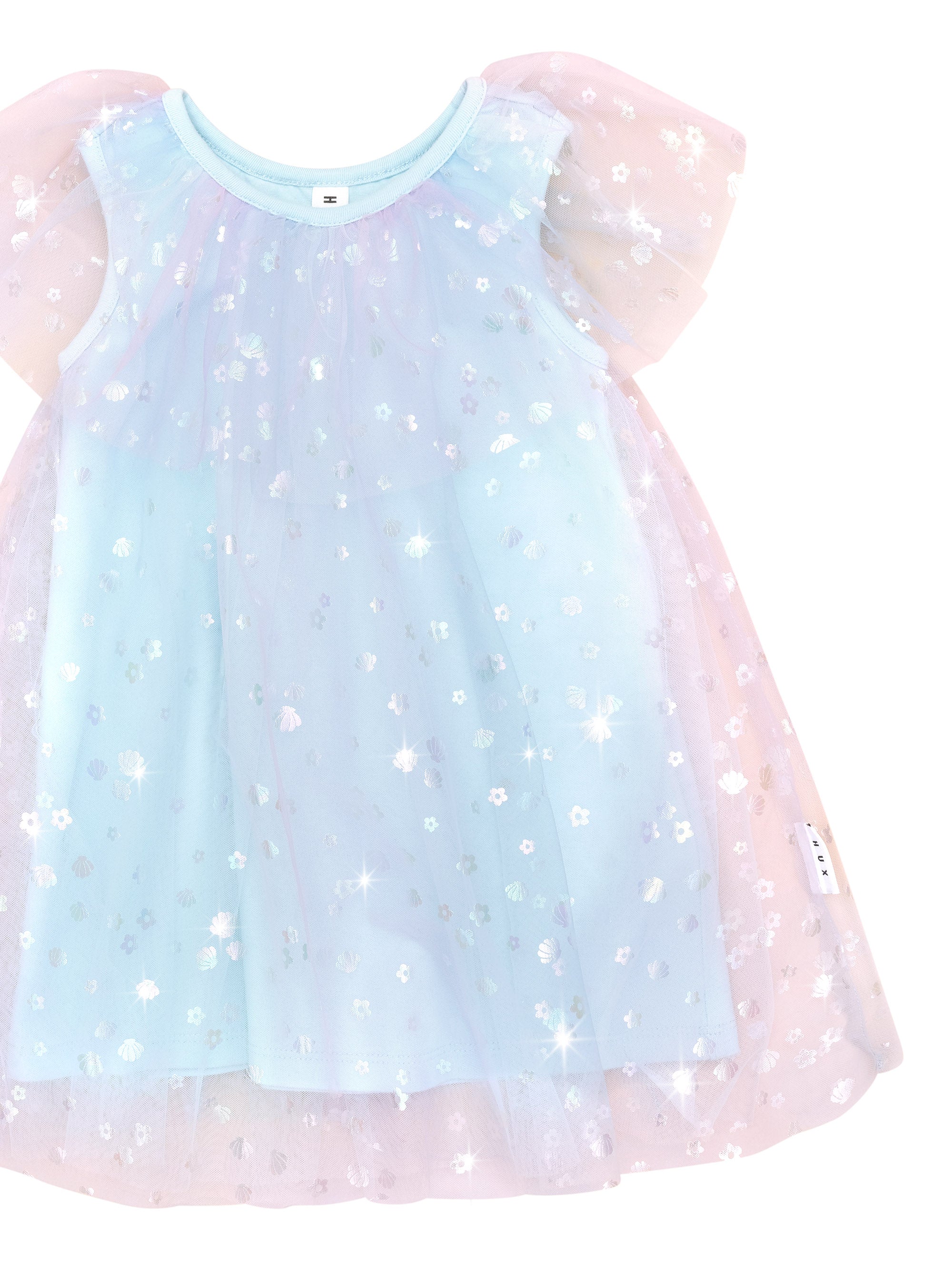 Daisy Seashell Tulle Flutter Dress - Sea Rainbow