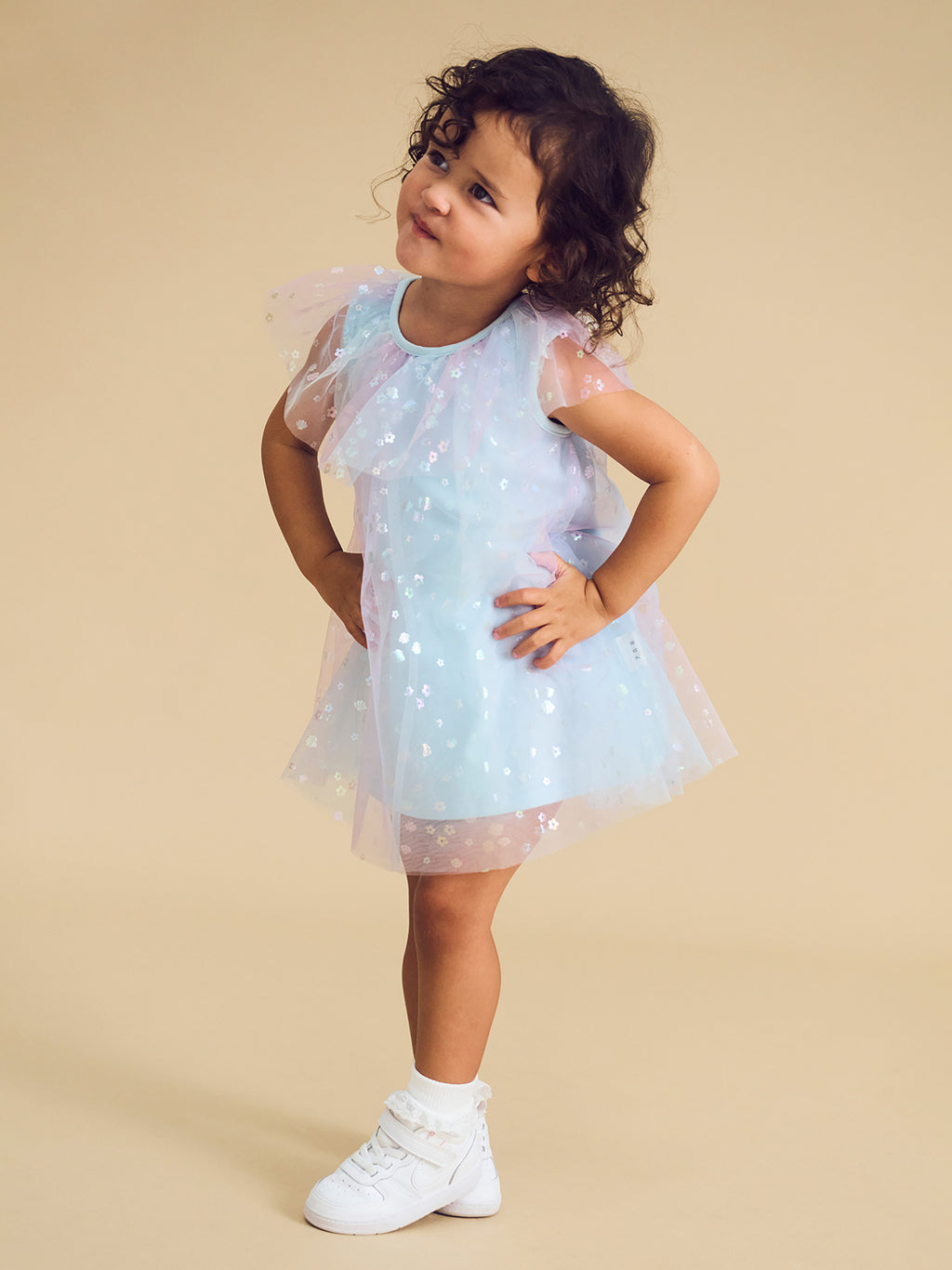 Daisy Seashell Tulle Flutter Dress - Sea Rainbow