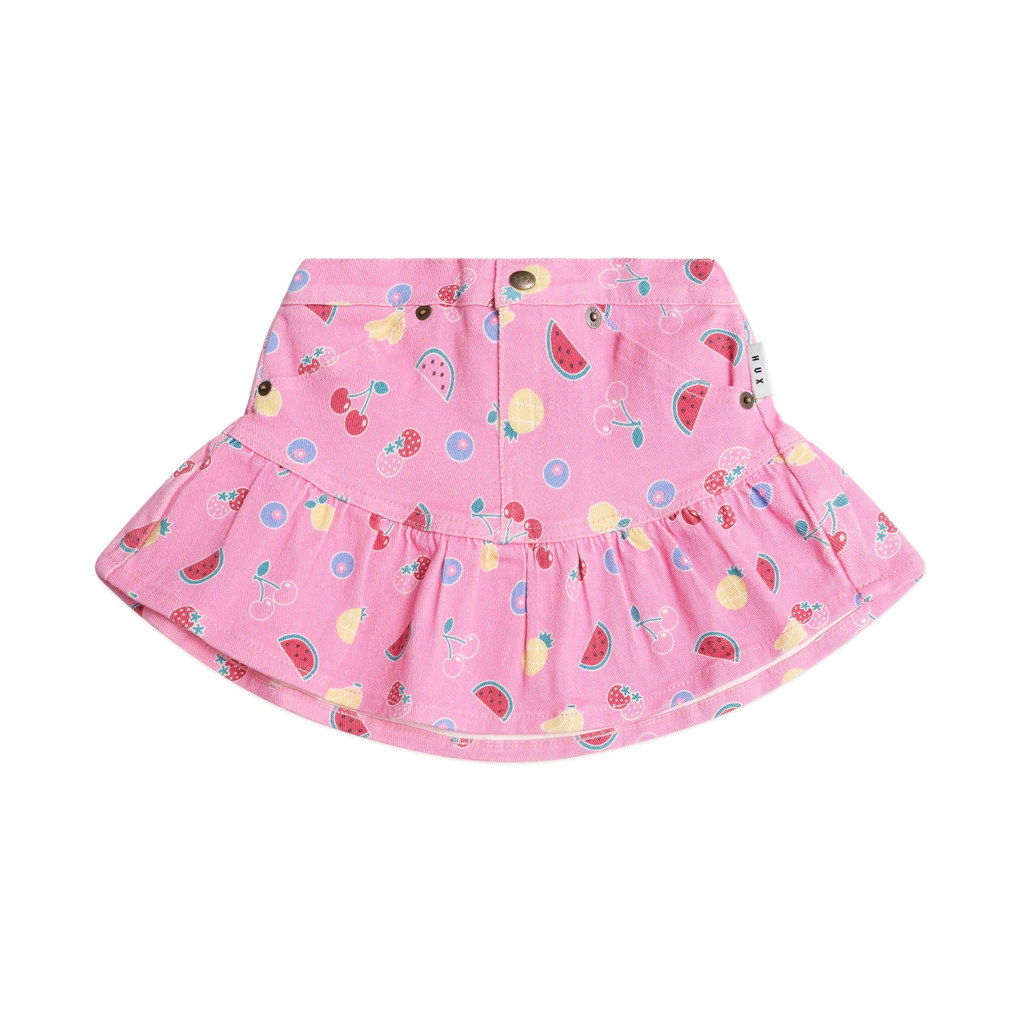 Pink Fruit Emoji Frilly Skirt