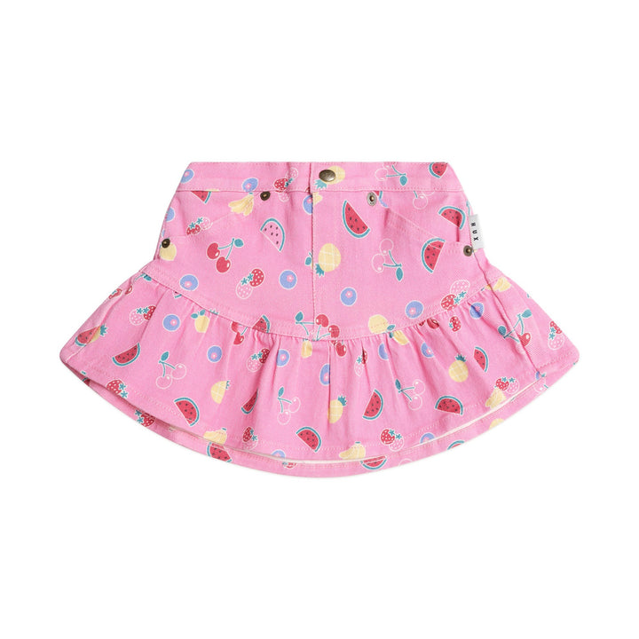 Huxbaby Pink Fruit Emoji Frilly Skirt