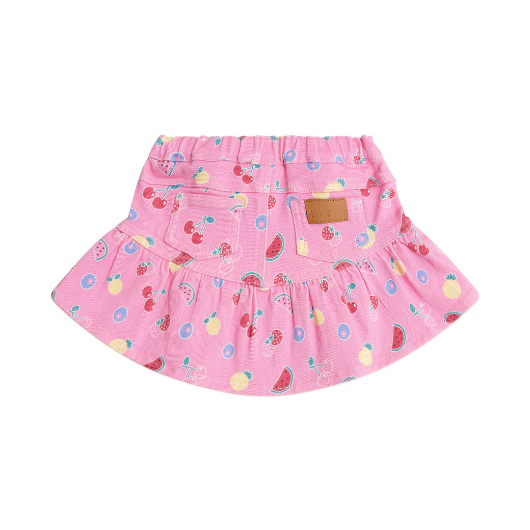 Huxbaby Pink Fruit Emoji Frilly Skirt