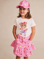 Huxbaby Pink Fruit Emoji Frilly Skirt