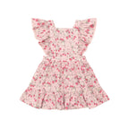 Vintage Strawberry Ruffle Dress - Blush
