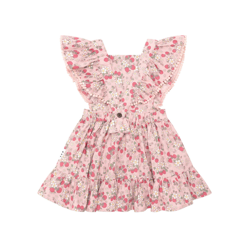 Vintage Strawberry Ruffle Dress - Blush