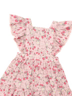 Vintage Strawberry Ruffle Dress - Blush