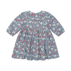 Vintage Strawberry Collar Dress - Dusty Blue