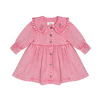 Cherry Vintage Collar Dress - Bubblegum