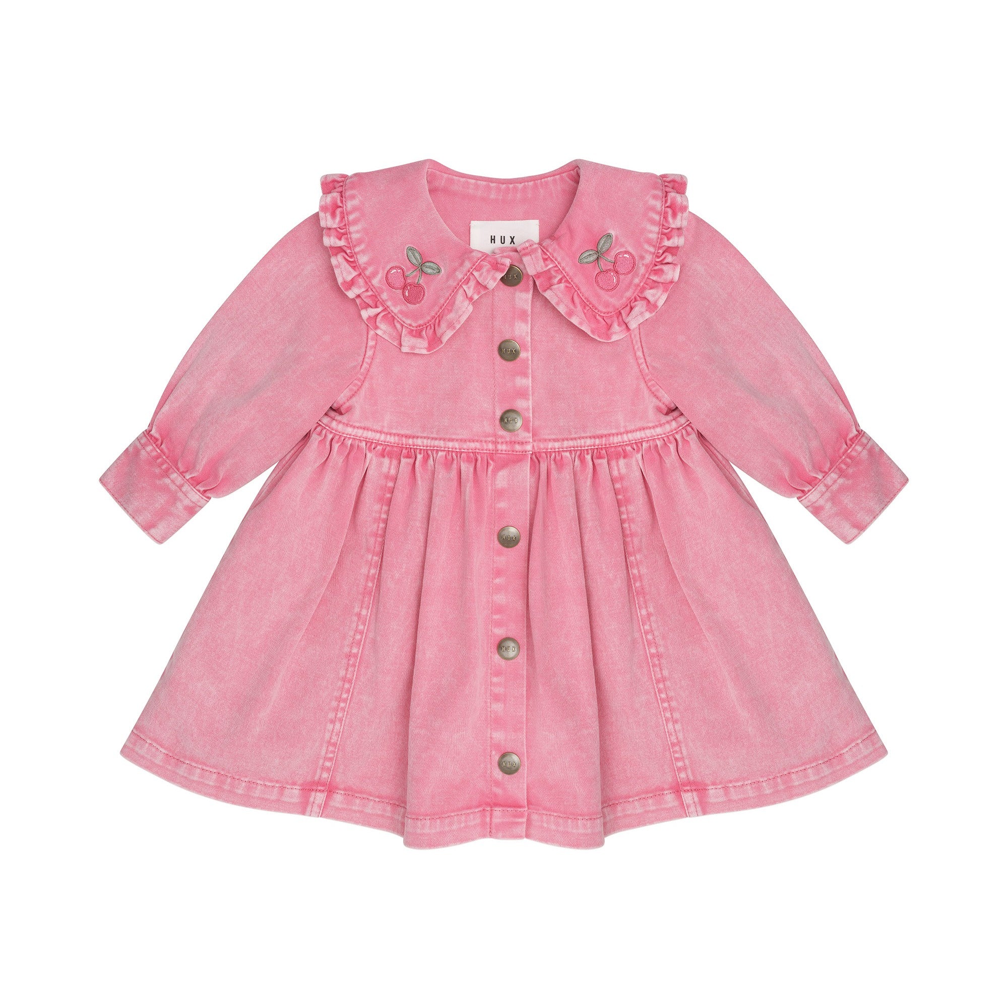 Cherry Vintage Collar Dress - Bubblegum