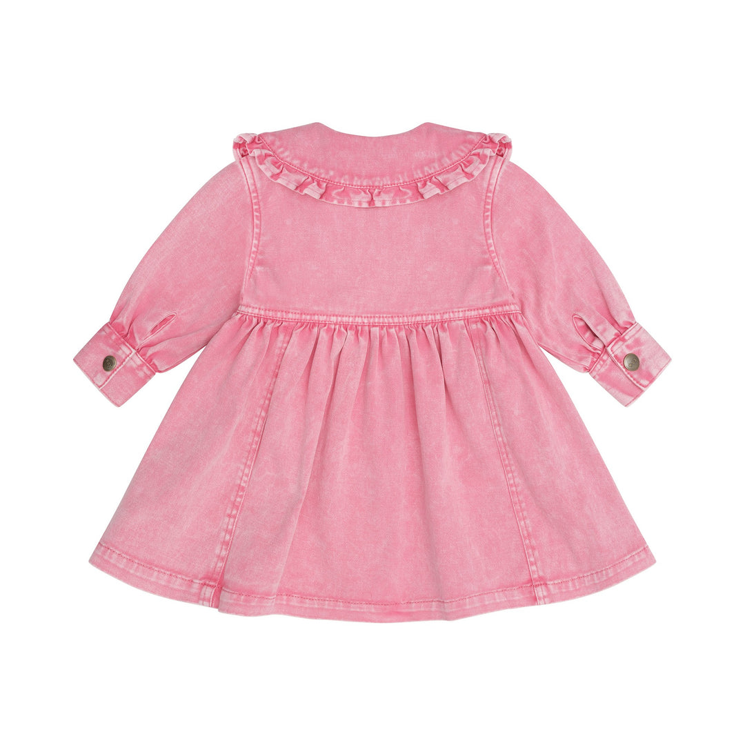 Huxbaby Cherry Vintage Collar Dress - Bubblegum