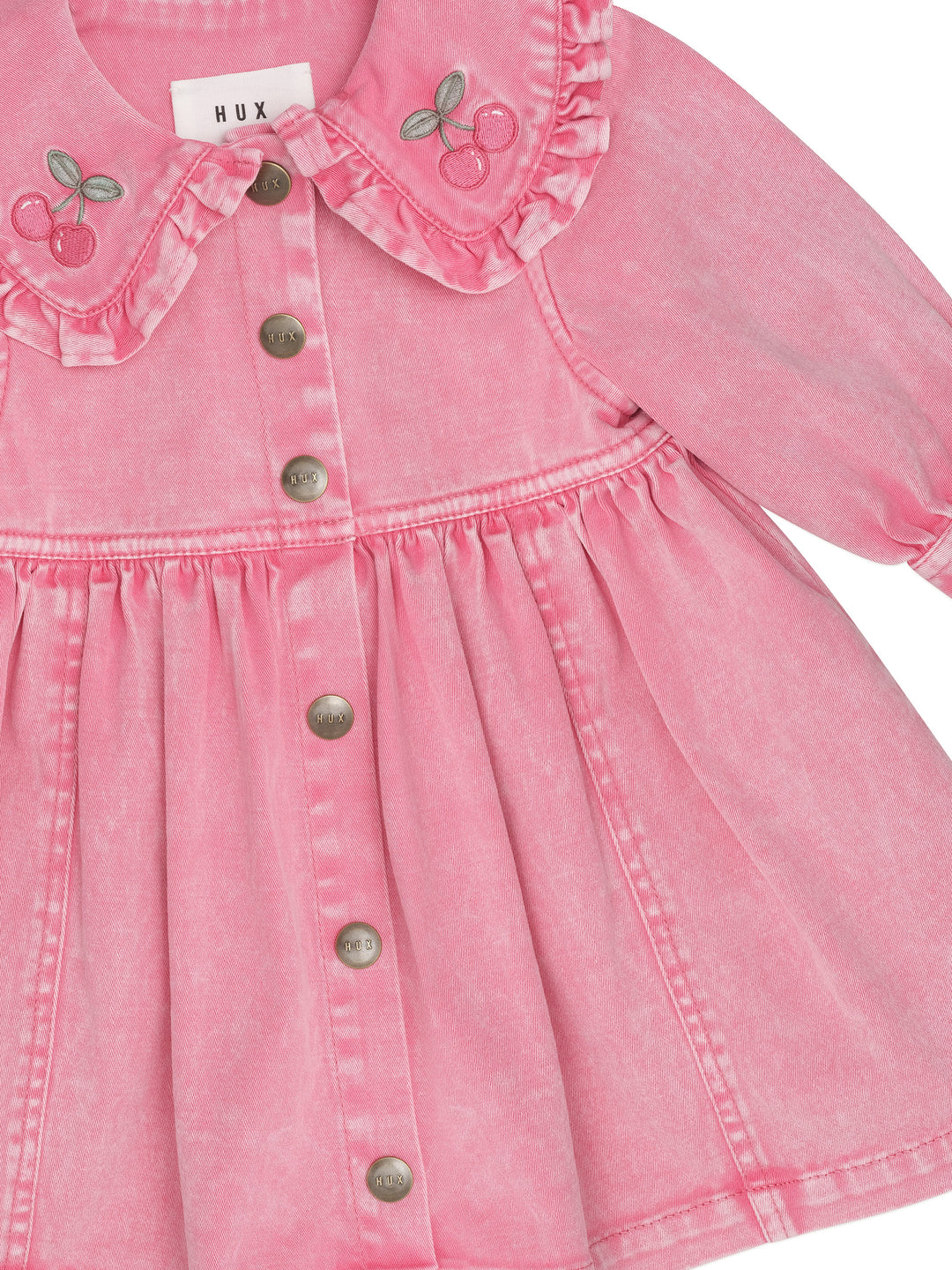 Huxbaby Cherry Vintage Collar Dress - Bubblegum