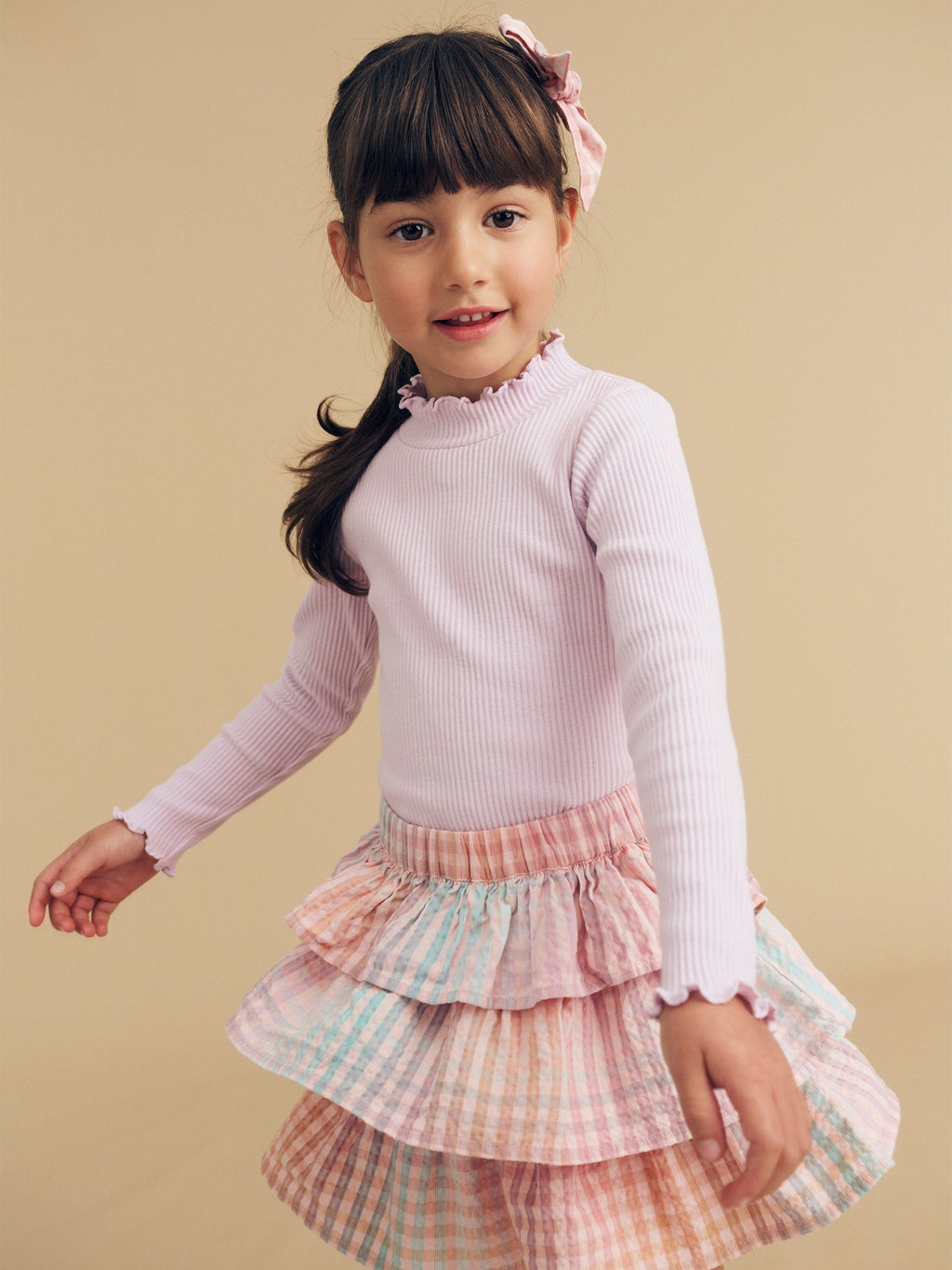Huxbaby Frill Skirt - Rainbow Check
