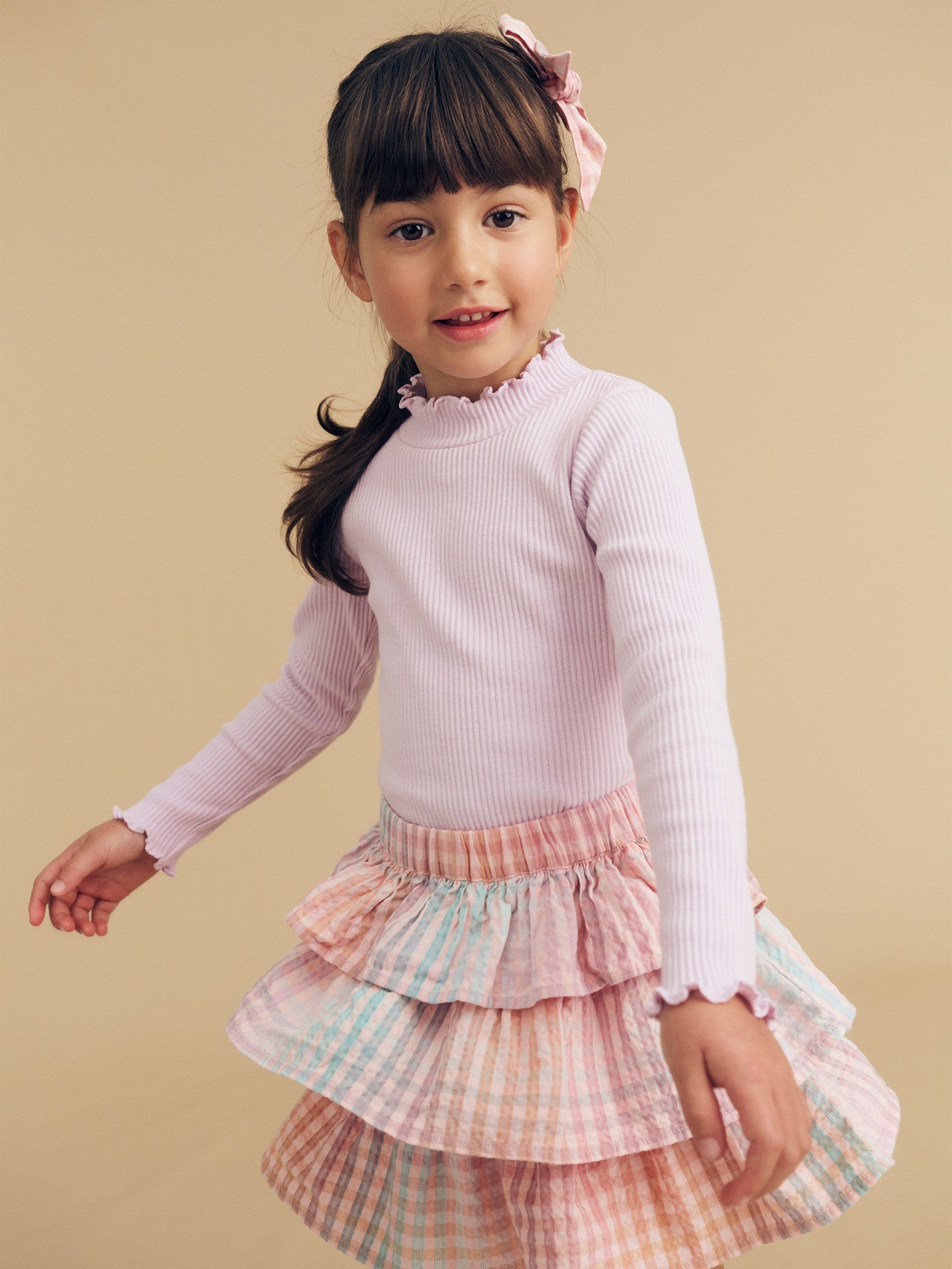Huxbaby Frill Skirt - Rainbow Check