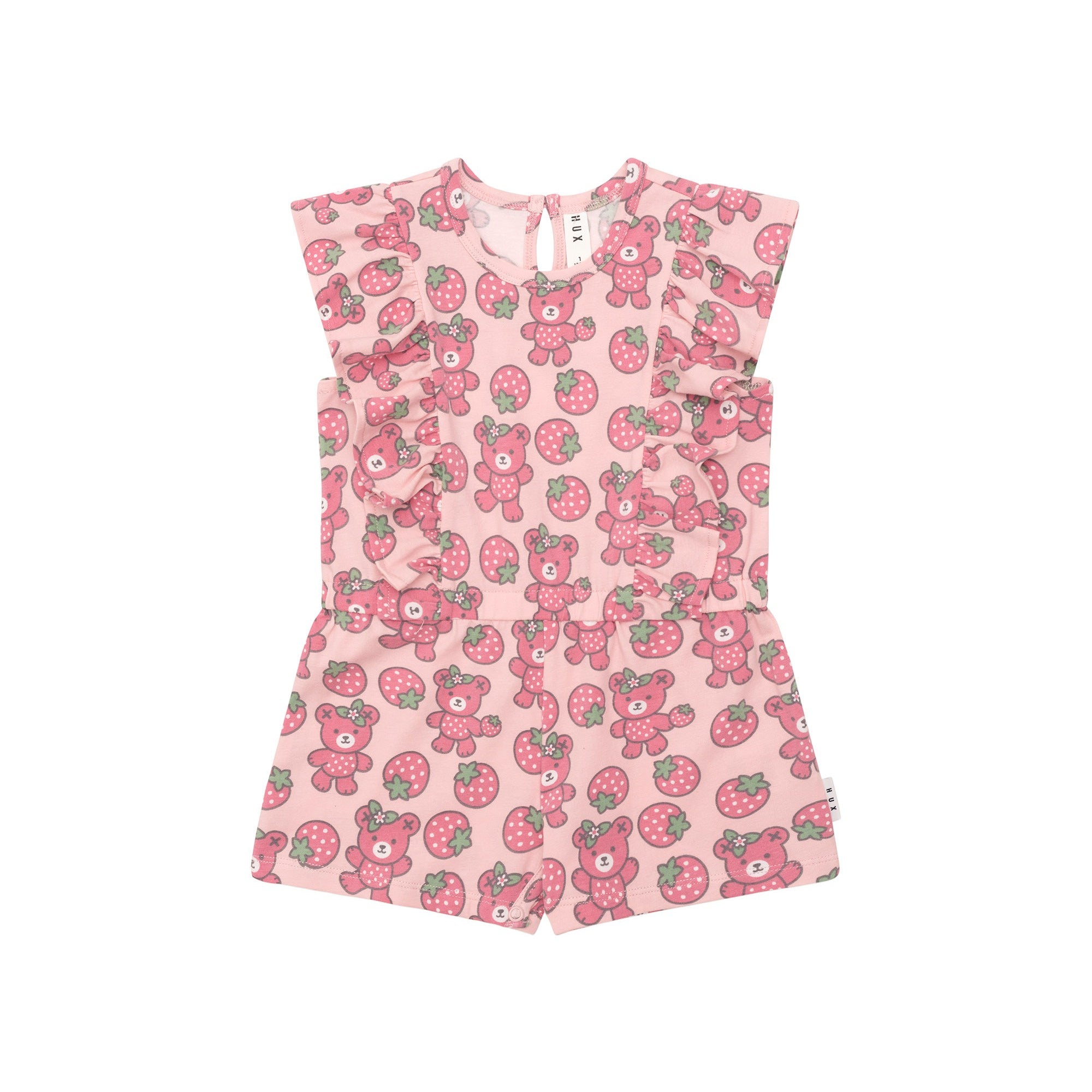 Huxbaby Berry Bear Frill Playsuit - Candy