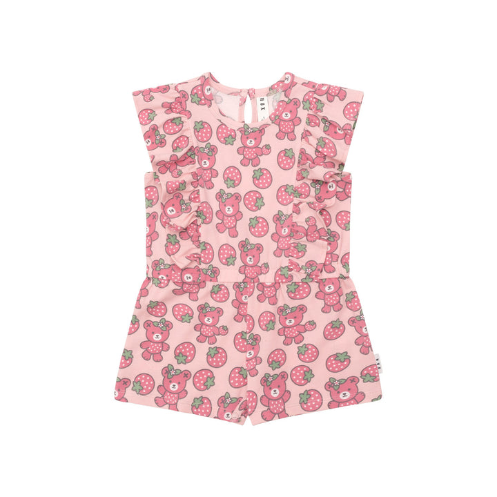 Huxbaby Berry Bear Frill Playsuit - Candy