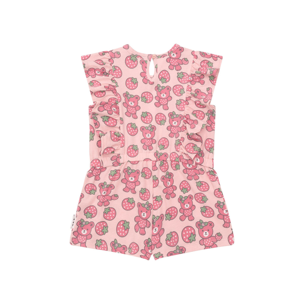 Huxbaby Berry Bear Frill Playsuit - Candy