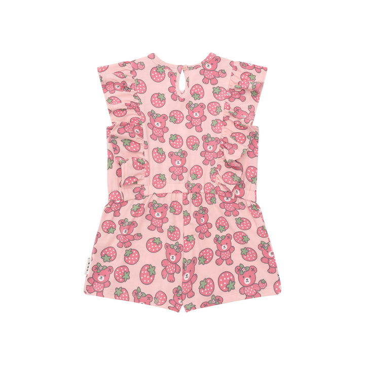 Huxbaby Berry Bear Frill Playsuit - Candy
