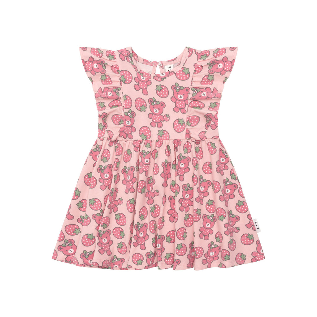 Berry Bear Frill Dress - Candy