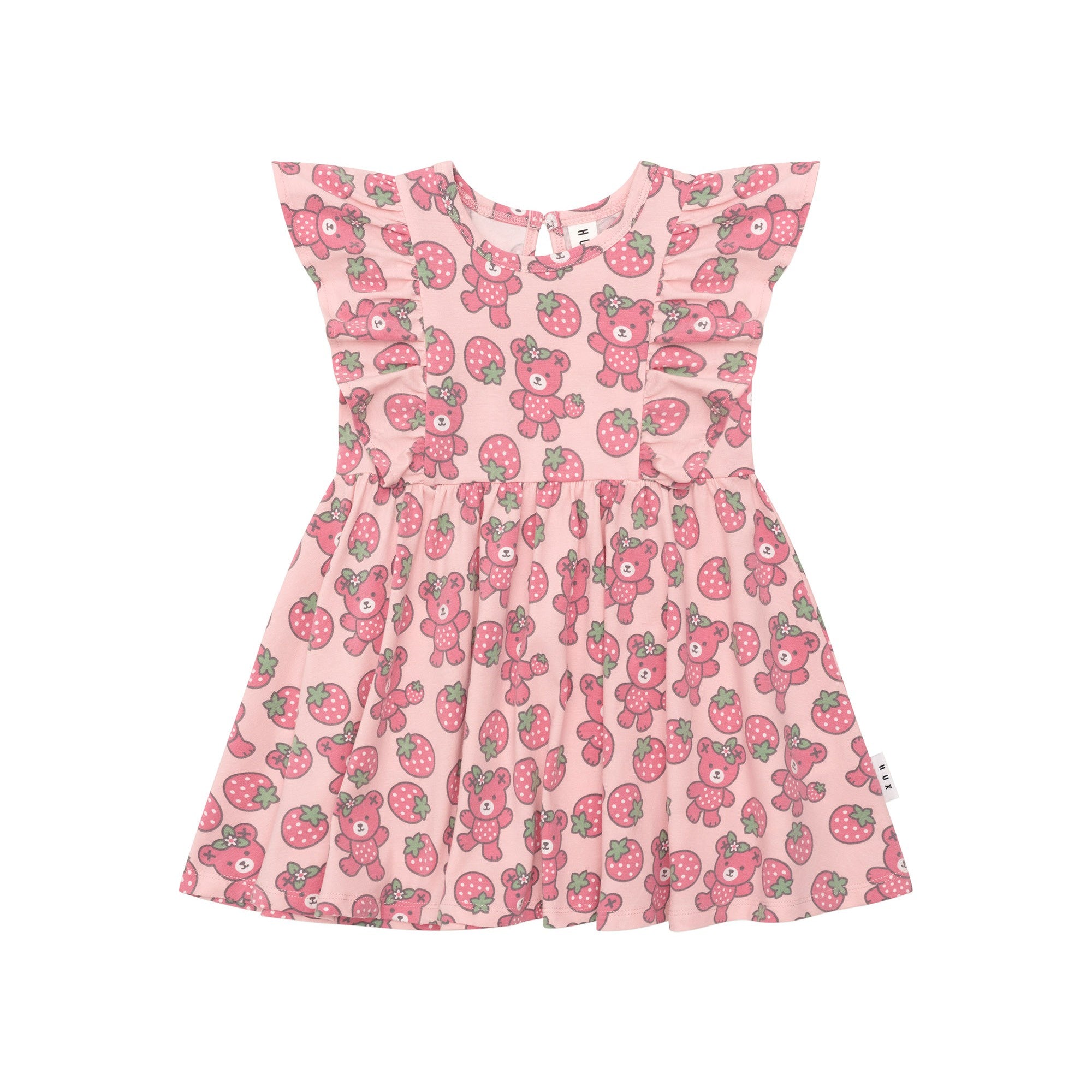 Berry Bear Frill Dress - Candy