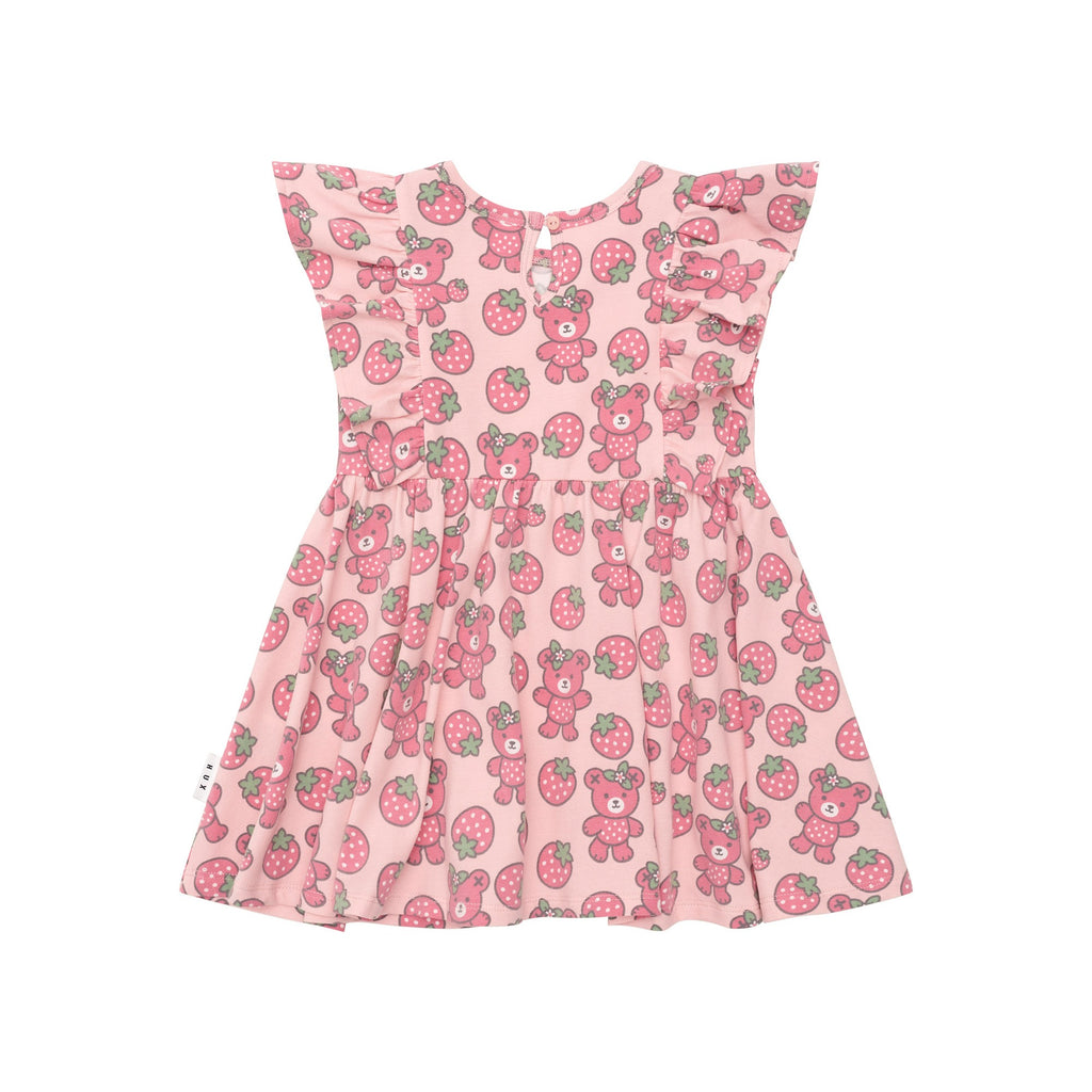 Berry Bear Frill Dress - Candy