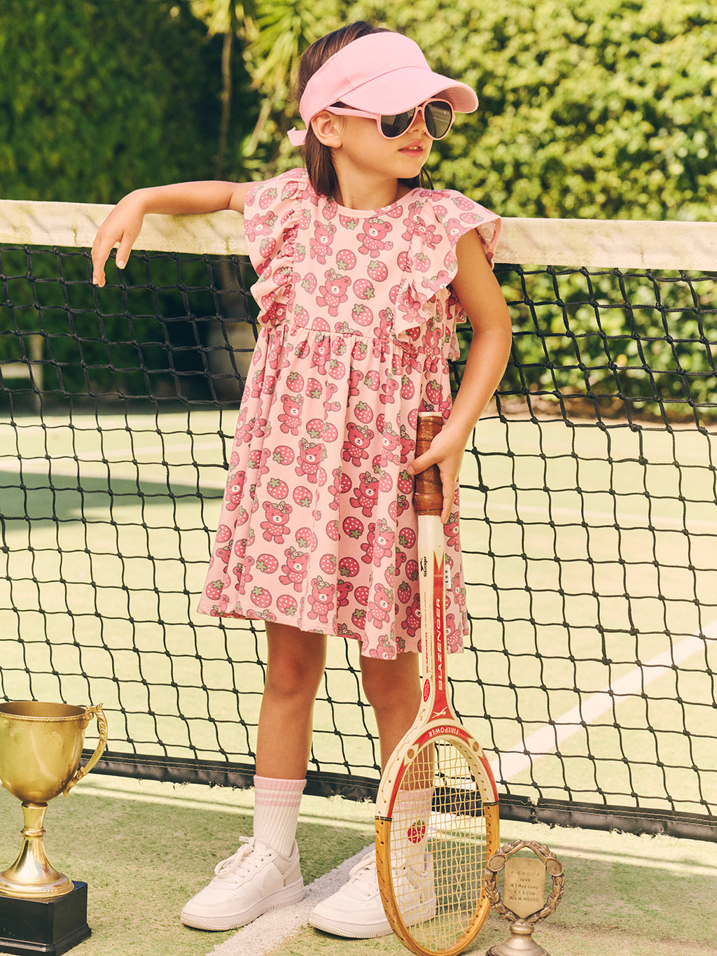 Berry Bear Frill Dress - Candy