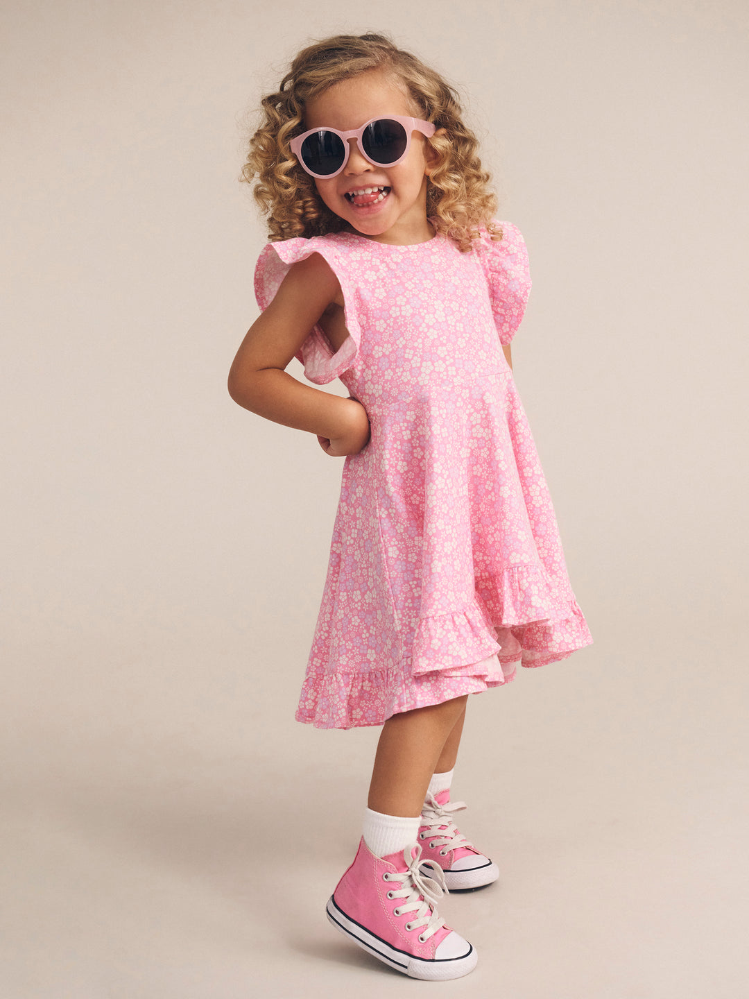 Huxbaby Ditsy Floral Frill Swing Dress