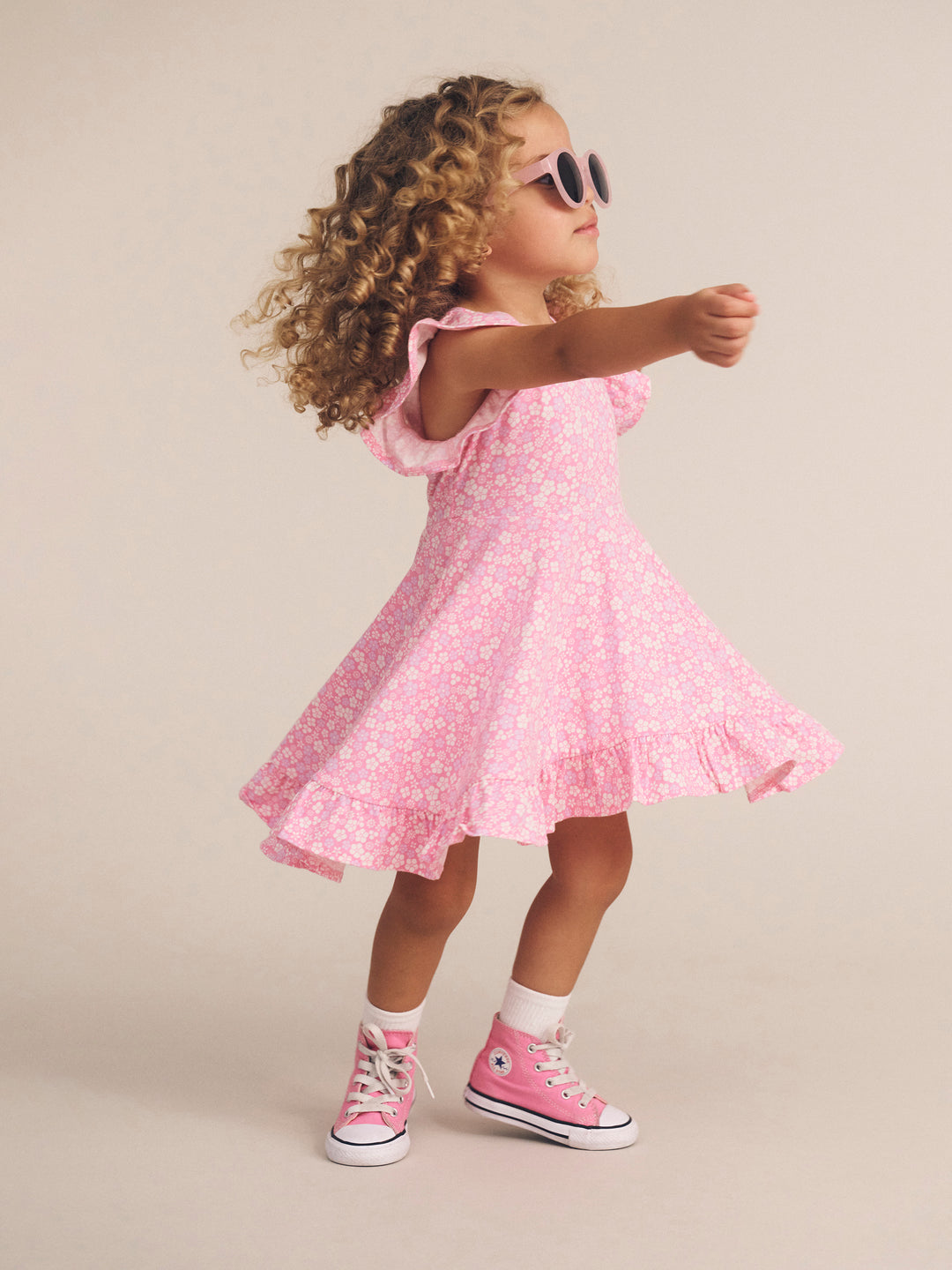 Huxbaby Ditsy Floral Frill Swing Dress