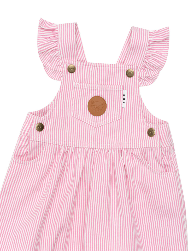 Huxbaby Candy Stripe Pinafore - Bubblegum Stripe