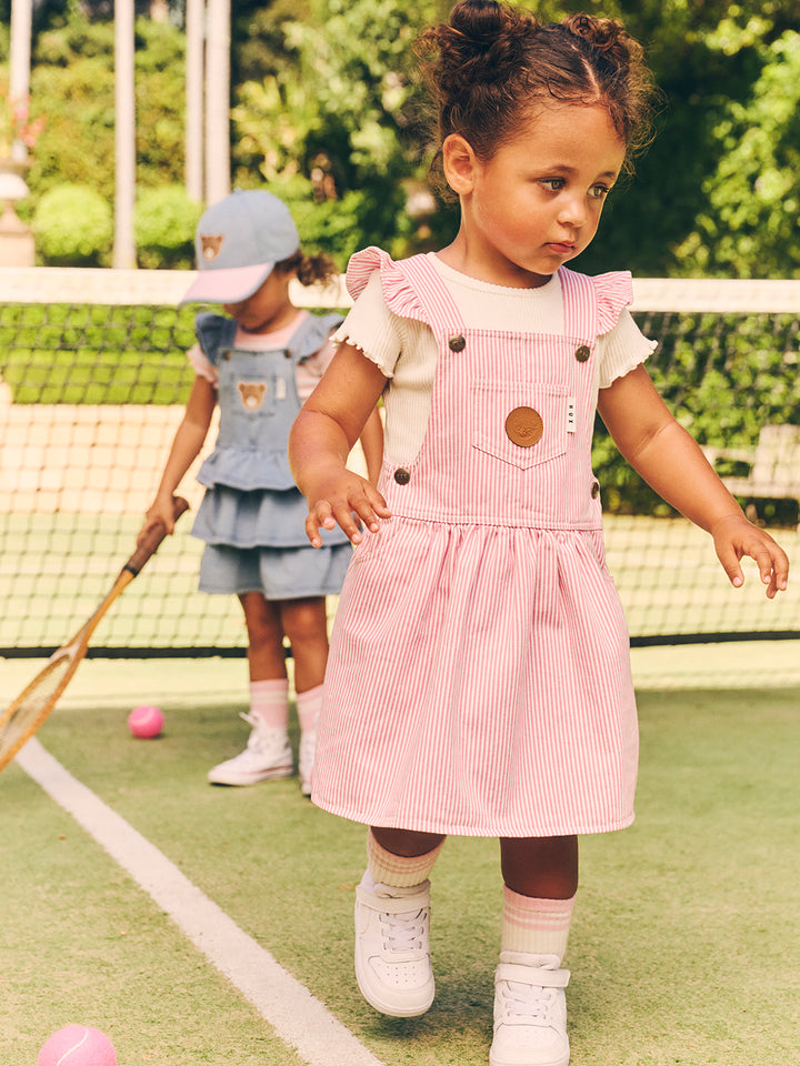 Huxbaby Candy Stripe Pinafore - Bubblegum Stripe