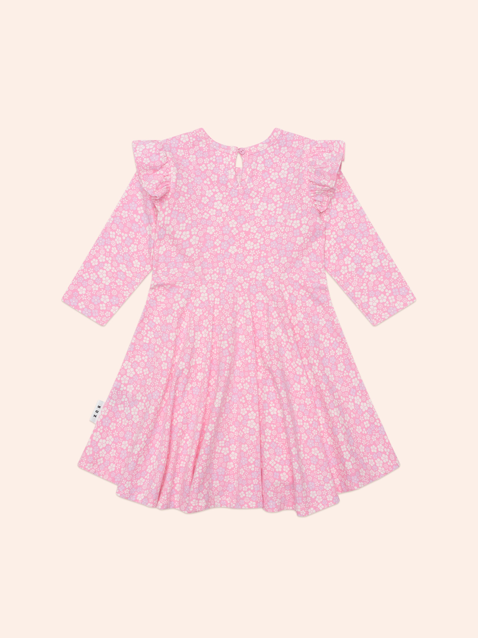 Huxbaby Ditsy Floral Shirred Long Sleeve Dress
