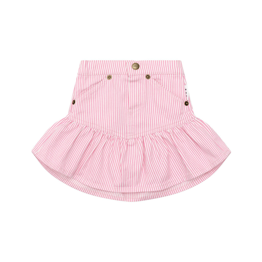 Candy Stripe Frill Skirt - Bubblegum Stripe