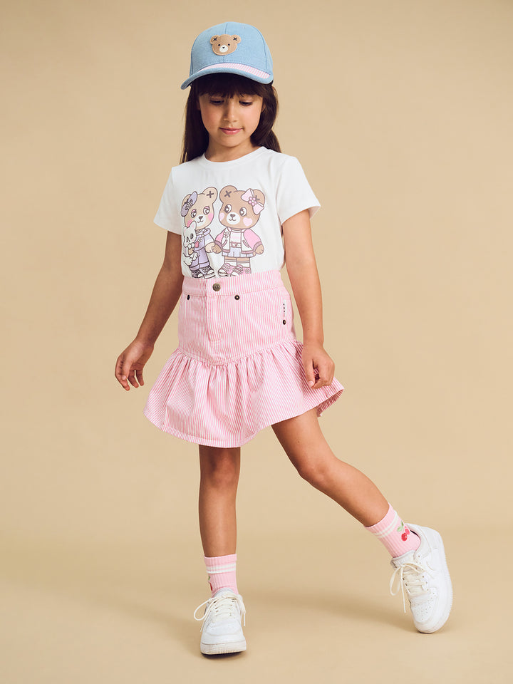 Huxbaby Candy Stripe Frill Skirt - Bubblegum Stripe