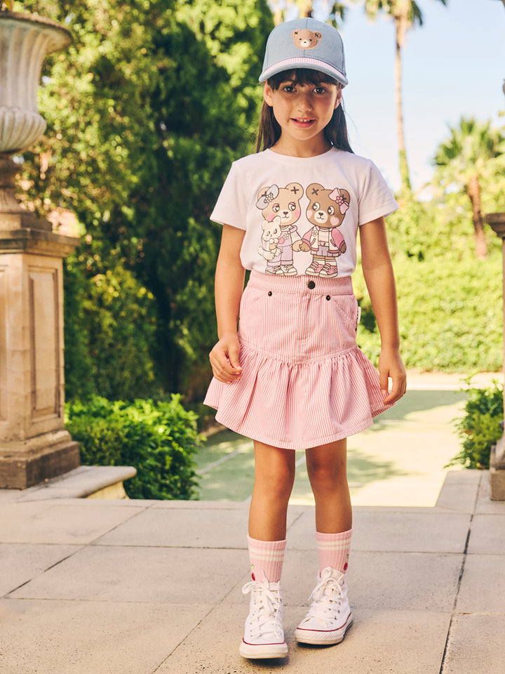 Huxbaby Candy Stripe Frill Skirt - Bubblegum Stripe
