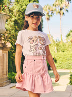 Candy Stripe Frill Skirt - Bubblegum Stripe