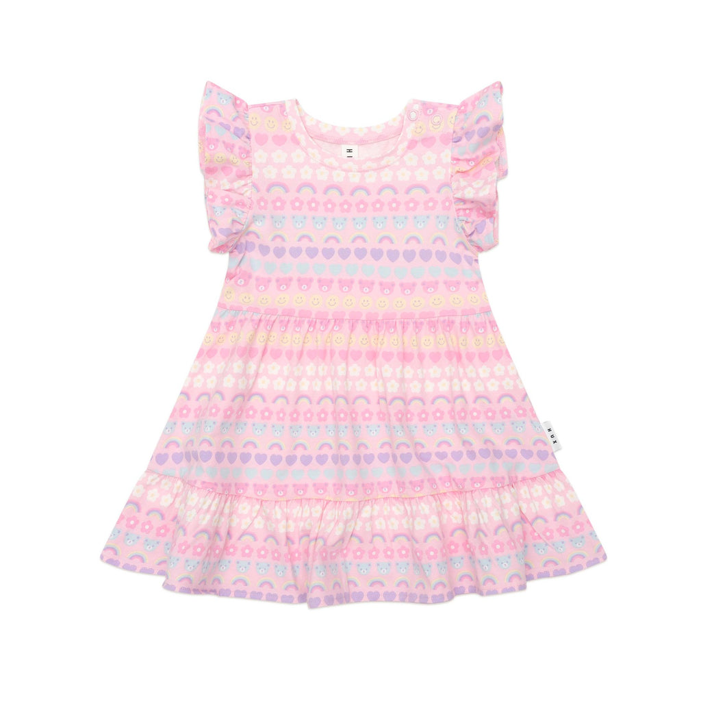 Huxbaby Emoji Rainbow Tier Dress