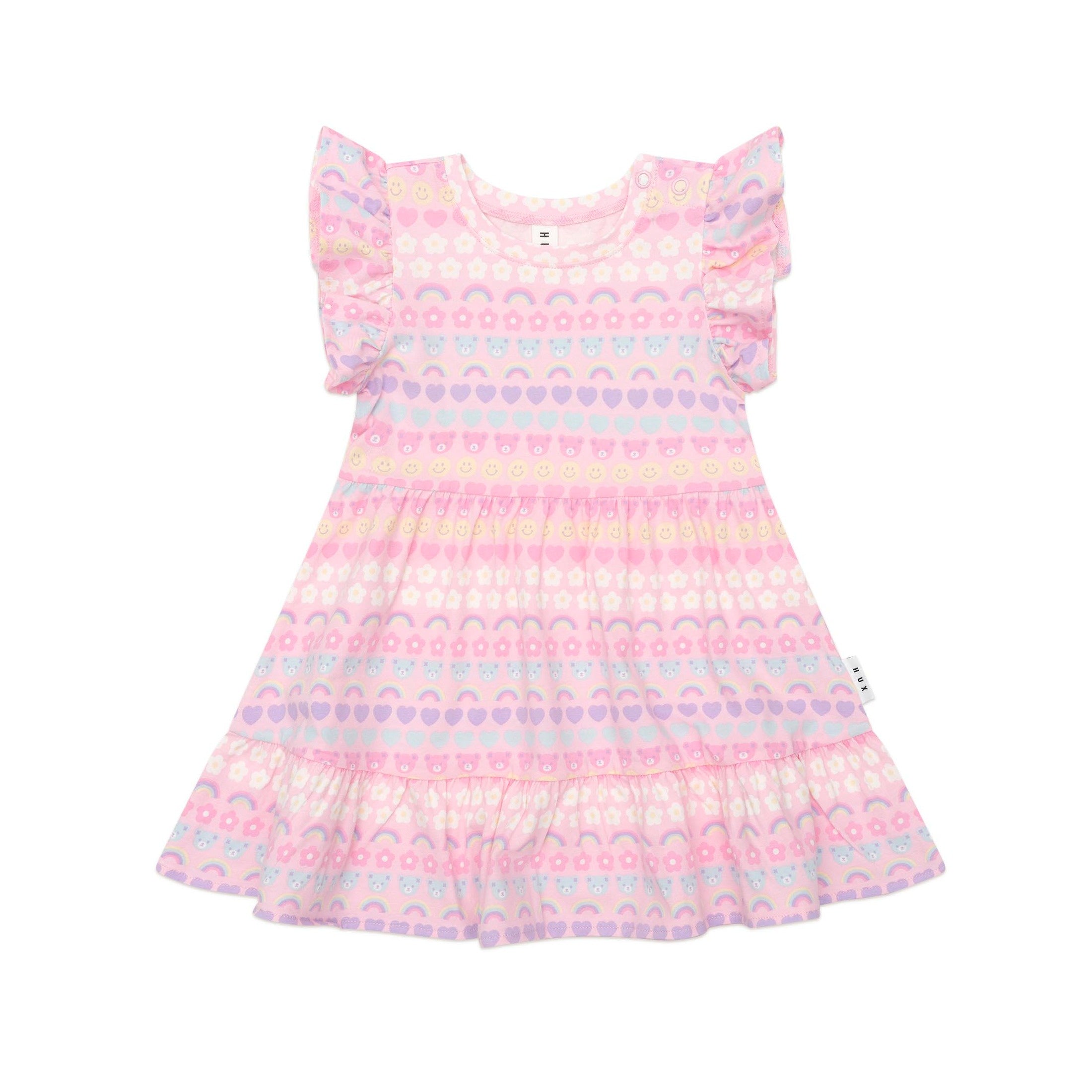 Huxbaby Emoji Rainbow Tier Dress