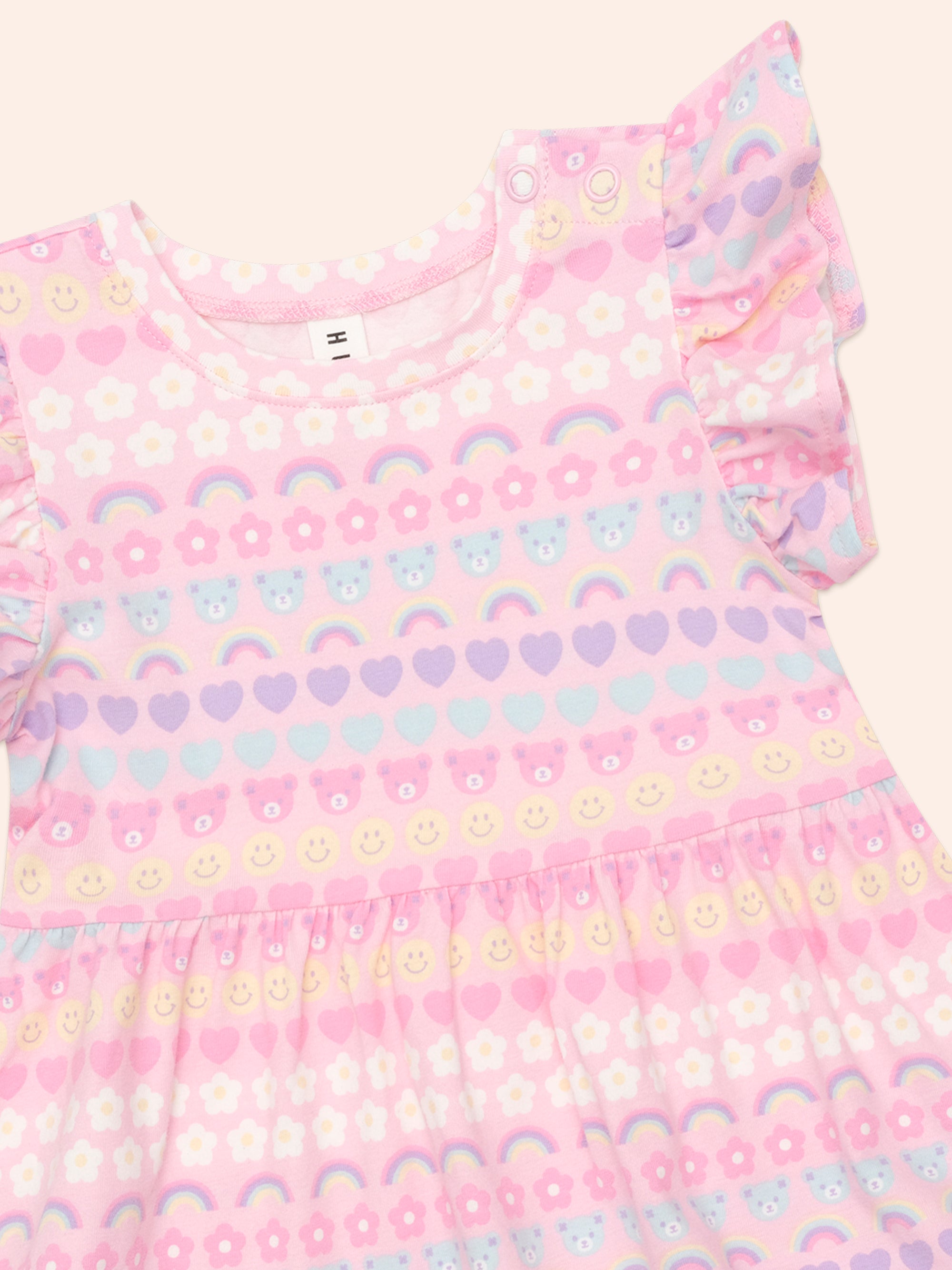 Huxbaby Emoji Rainbow Tier Dress
