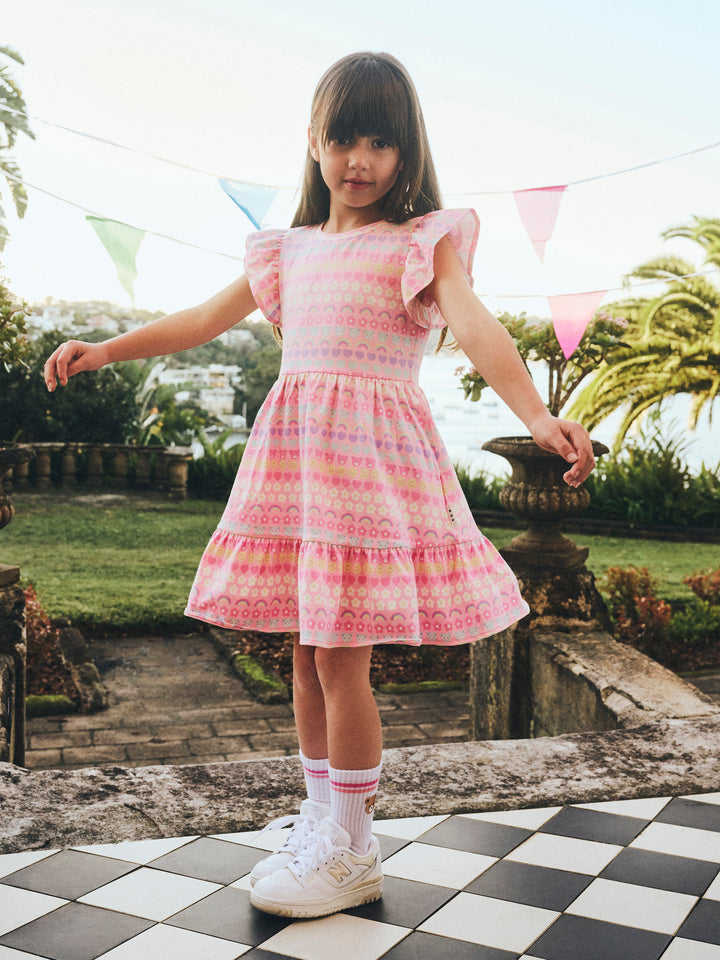 Huxbaby Emoji Rainbow Tier Dress