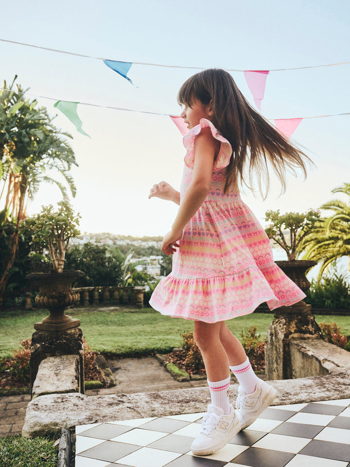 Huxbaby Emoji Rainbow Tier Dress