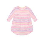 Huxbaby Emoji Rainbow Long Sleeve Swirl Dress
