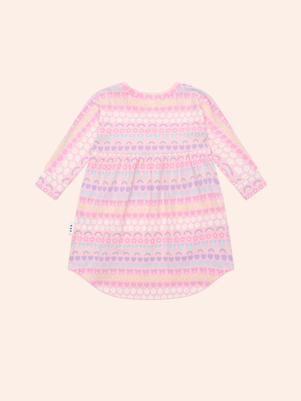 Huxbaby Emoji Rainbow Long Sleeve Swirl Dress