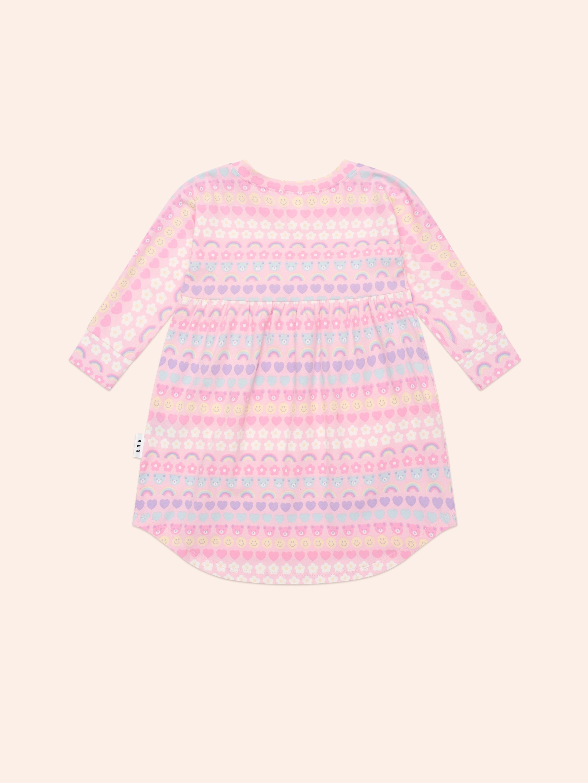 Huxbaby Emoji Rainbow Long Sleeve Swirl Dress