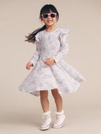 Huxbaby Flower Garden Shirred Long Sleeve Dress