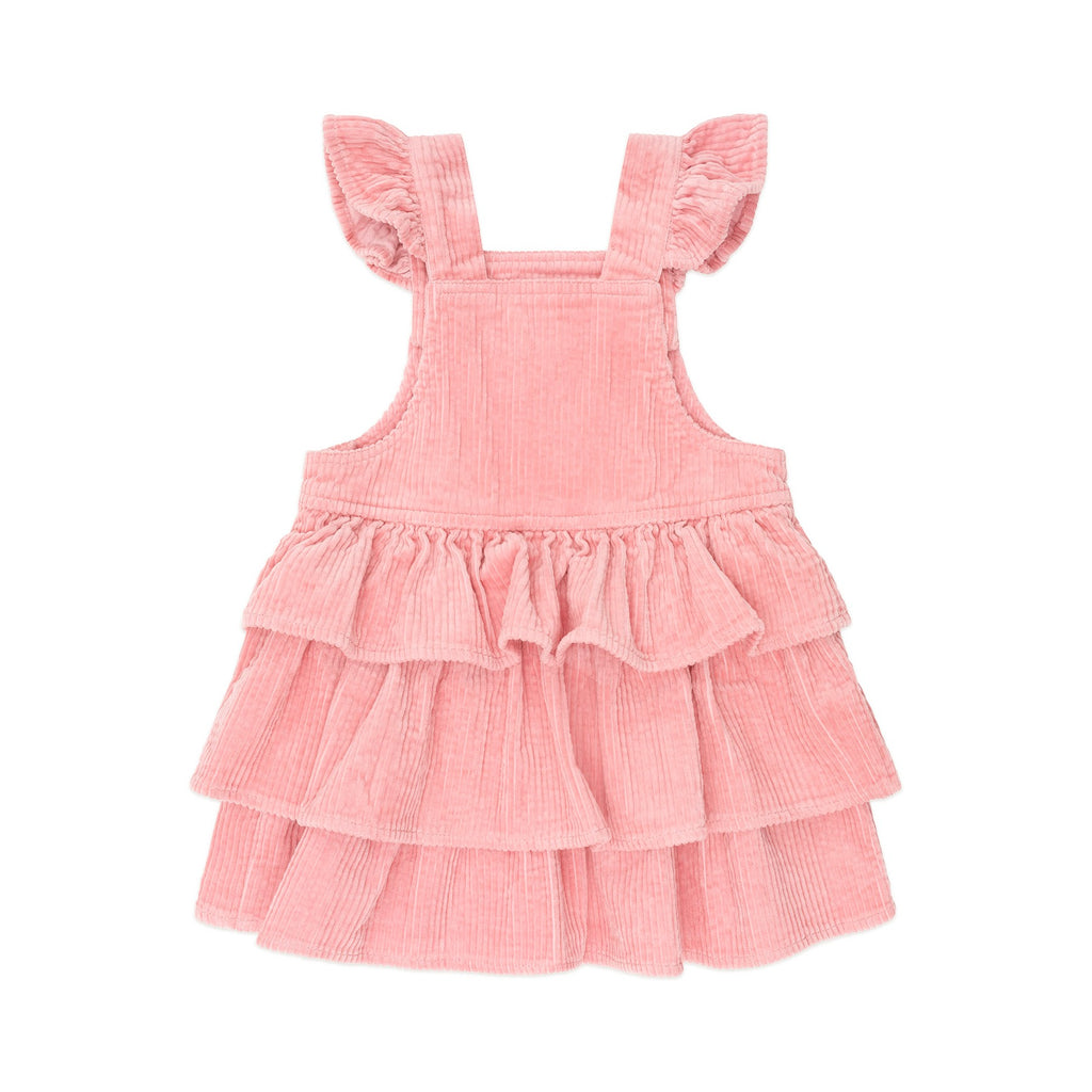 Classic Tiered Cord Pinafore - Dusty Pink