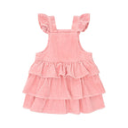 Classic Tiered Cord Pinafore - Dusty Pink