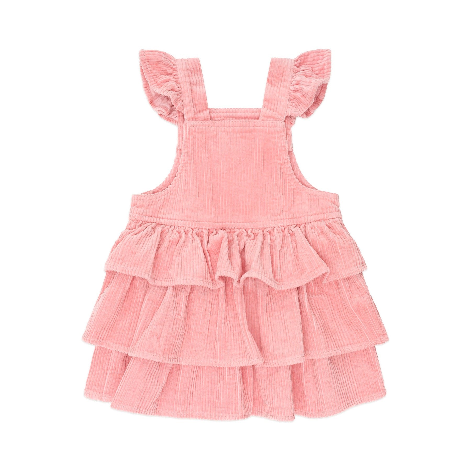 Classic Tiered Cord Pinafore - Dusty Pink